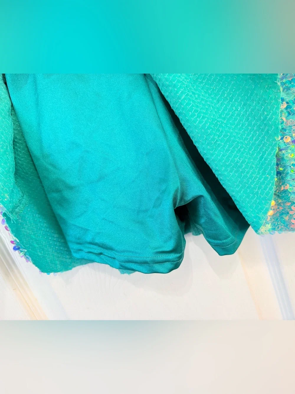 Girls Weissman dance costume Turquoise Sequin Tap/Jazz Size: IC